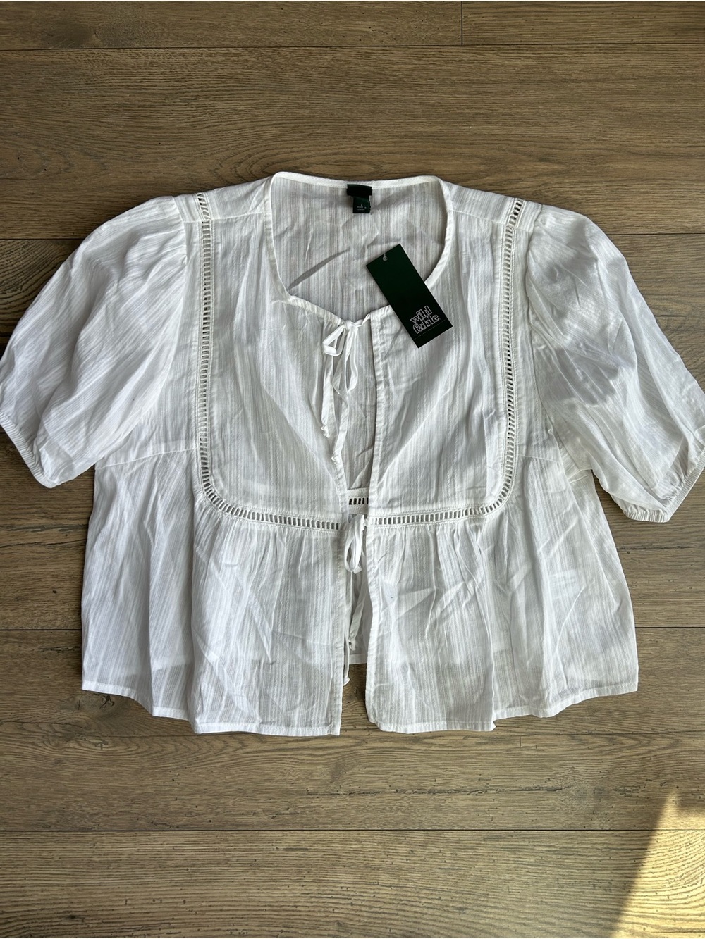 Wild Fable White Tie Front Top